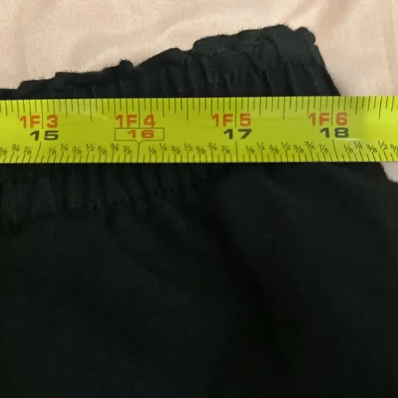 HM Black Linen Blend Shorts Size XL Womens Short W Pockets Stretch Waist - Picture 6 of 9